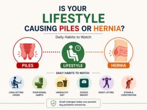 Is Your Lifestyle Causing Piles or Hernia? Daily Habits to Watch in New Delhi | PSRI Hospital